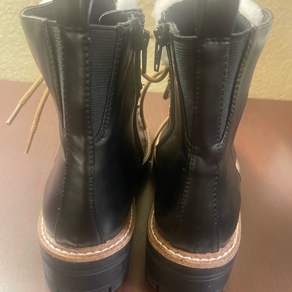 Target Black Combat Moto Boots with Rugged Sole - Picture 6 of 14